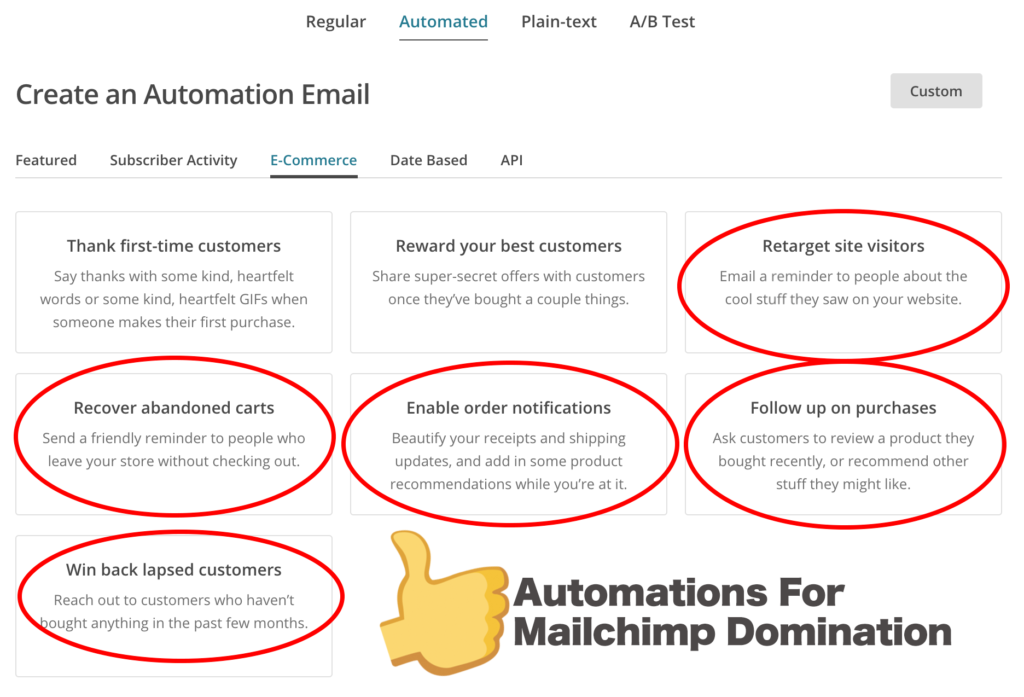 Mailchimp Automations for Ecommerce